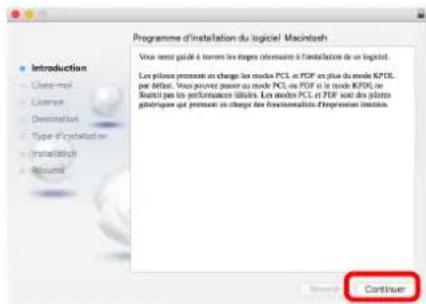 Programme d'installation du logiciel Macintosh Vous sere pué à tenrent les étages rénoussant à l'installation de un logiciel. Les plâmes prêmes en charge les modul PCL et PDF en plus du mode KPOL par définit. Vous pouvez pouvoir au track PCL ou PDF si le track KPOL, ne limité par les performances limités. Les modul PCL et PDF sont des plâmes pôtriques qui prêmes en charge des fonctionnalités d'épression limités. Continue