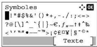 Symboles !"#$%&' () *+, -./:;<=> ?@[\]^_^{|}~€,f_{"...}†^% <'/'''•--~™>i¢£0¥|$"©a [ Texte ]