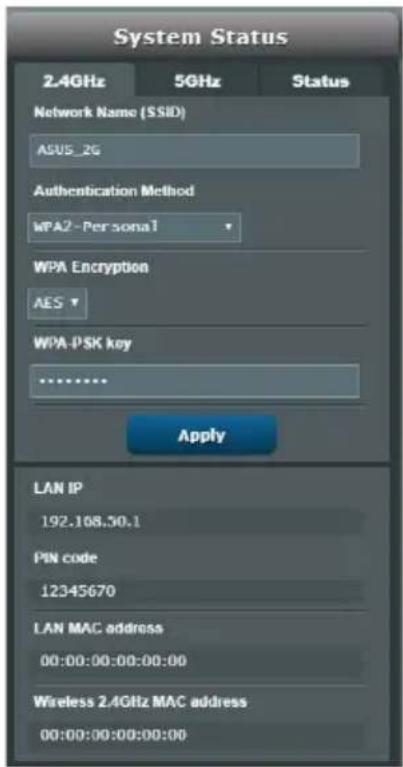 ASUS RT-BE58U - Pour configurer les paramètres de sécurité WiFi : - 1