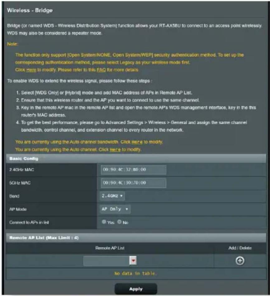 ASUS RT-BE58U - Pontage WDS - 1