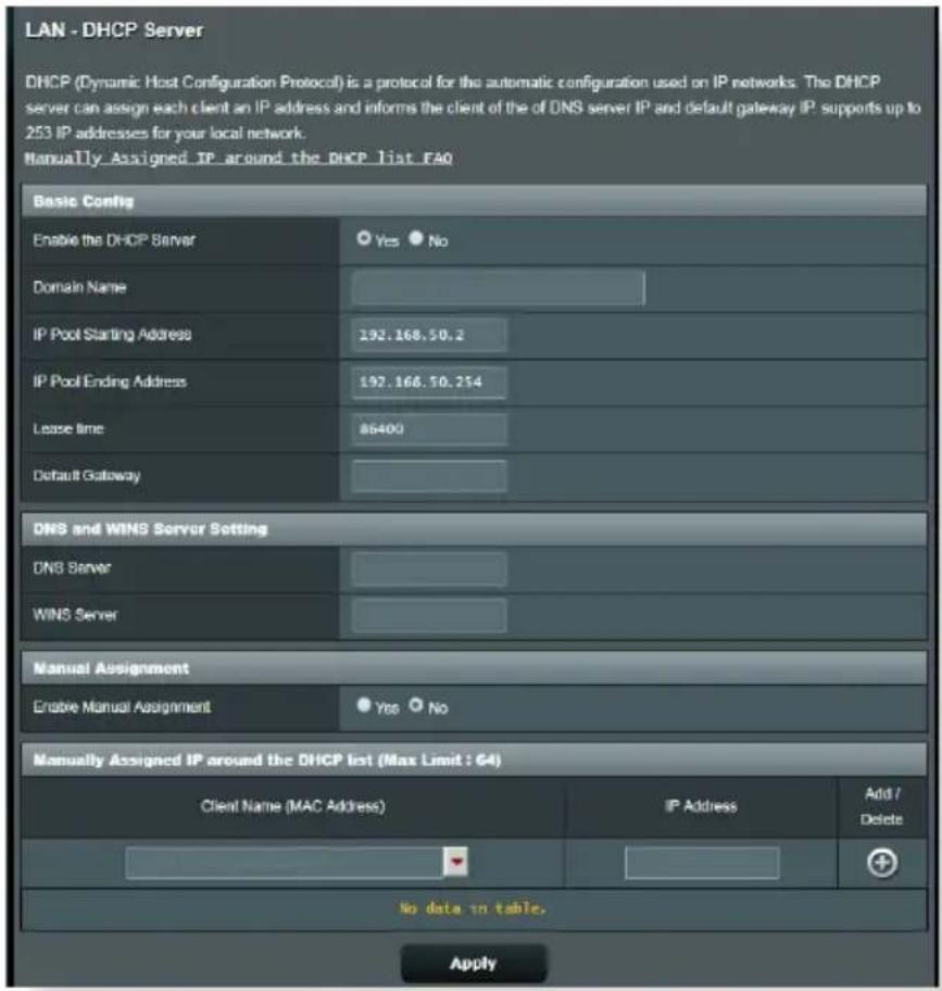ASUS RT-BE58U - Serveur DHCP - 1