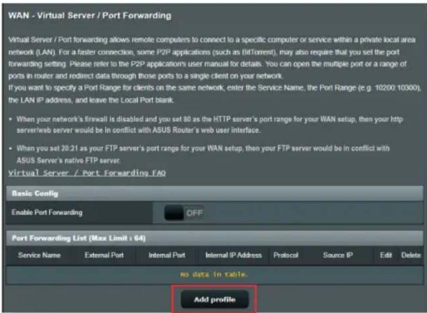 ASUS RT-BE58U - Serveur virtuel et redirection de port - 1