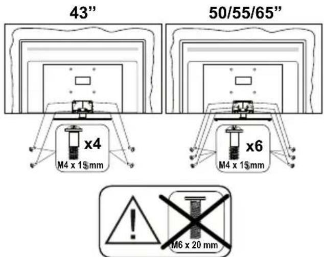 PANASONIC TB-43W63AE9 - Assembling the pedestal - 3