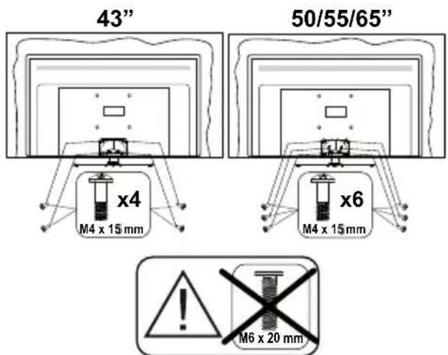 PANASONIC TB-43W63AE9 - Montaje del pedestal - 3