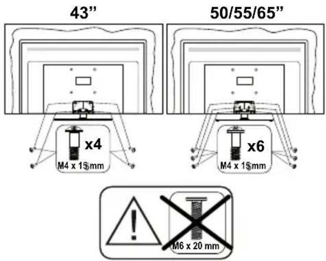 PANASONIC TB-65W63AE9 - Montaggio del piedistallo - 3