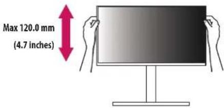 LG UltraGear 32GS95UE - Adjusting the Stand Height - 1