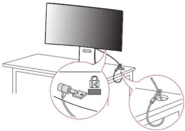 LG UltraGear 32GS95UE - Using the Kensington Lock - 1