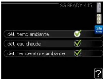 SG READY 4:15 dét. temp ambiante ✓ dét. eau chaude ✓ dét. température ambiante ✓