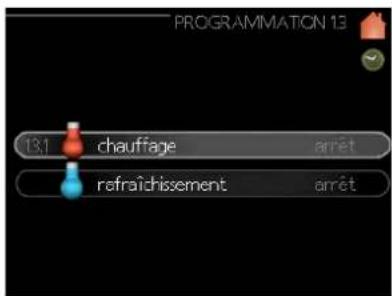 PROGRAMMATION 13 13.1 chauffage arrêt refraîchissement arrêt
