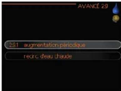 AVANCE 29 2.9.1 augmentation périodique recirc. deau chaude