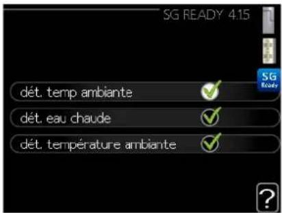 SG READY 4.15 dét. temp ambiante ✓ dét. eau chaude ✓ dét. température ambiante ✓