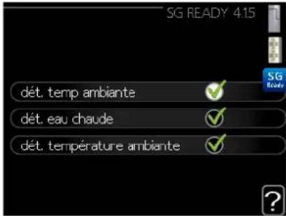 SG READY 4.15 dét. temp ambiante ✓ dét. eau chaude ✓ dét. température ambiante ✓