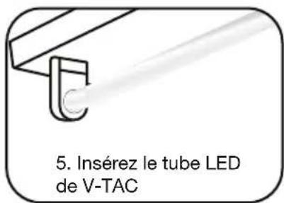 V-TAC VT-1607 - Installation & Remplacement d'une lampe fluorescente (circuit simple à ballast magnétique) - 8