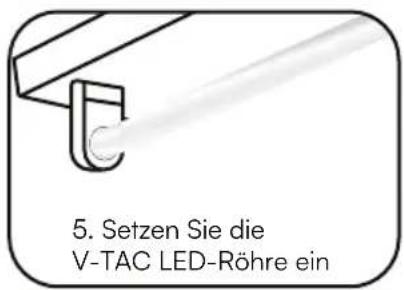 V-TAC VT-152 - Installation und Austausch der Leuchtstofflampe (einzelner magnetischer Vorschaltkreis) - 6