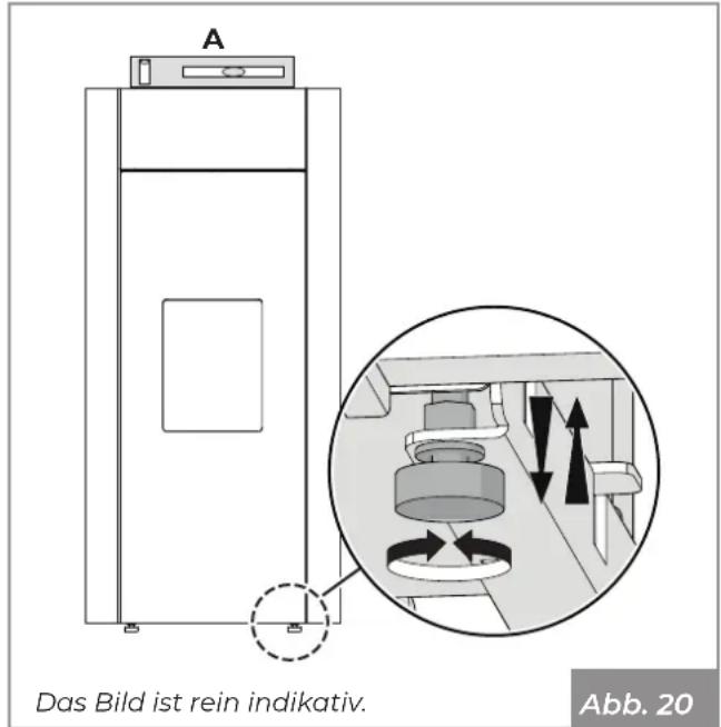 Palazzetti Ecofire Nina 8 air - Nivellierung des Geräts - 1