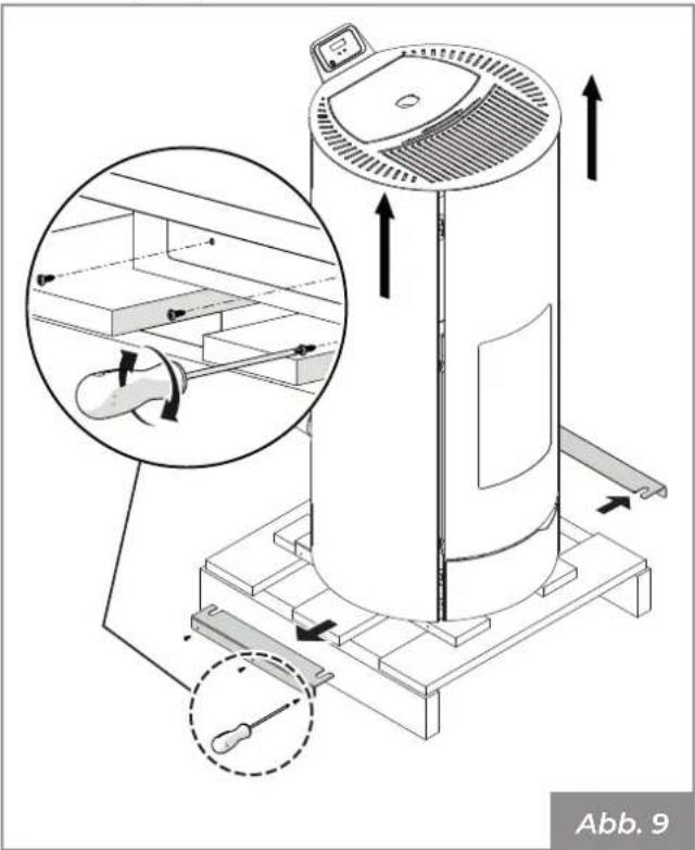 Palazzetti Ecofire Melita - - Entfernen der Transportpalette - 1