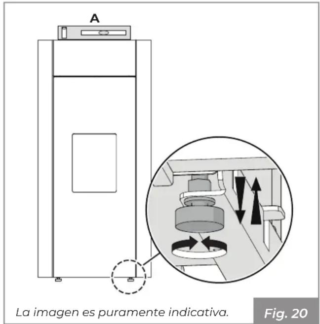 Palazzetti Ecofire Melita - Nivelación del aparato - 1