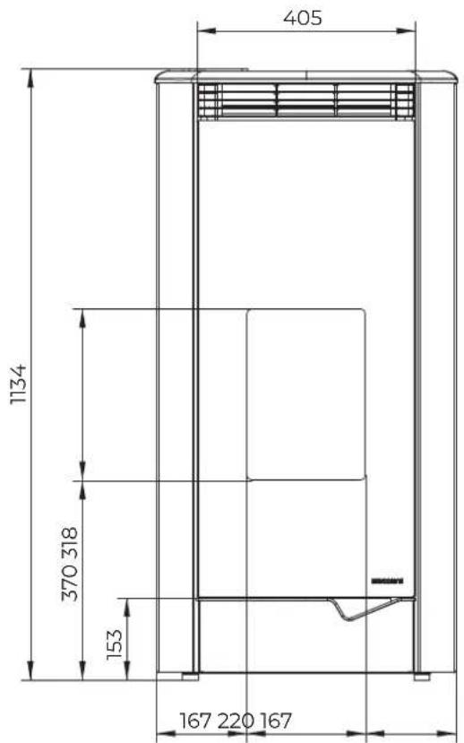 Palazzetti Ecofire Marianne 9 air - Dimensioni - 1