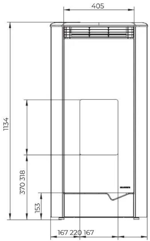 Palazzetti Ecofire Marianne 9 air - Abmessungen - 1