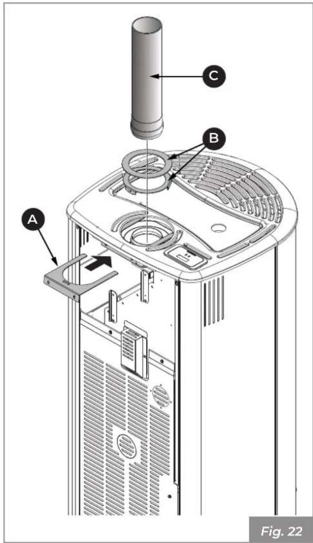 Palazzetti Ecofire Marianne 9 air - Single-wall pipe and air intake in room - 1
