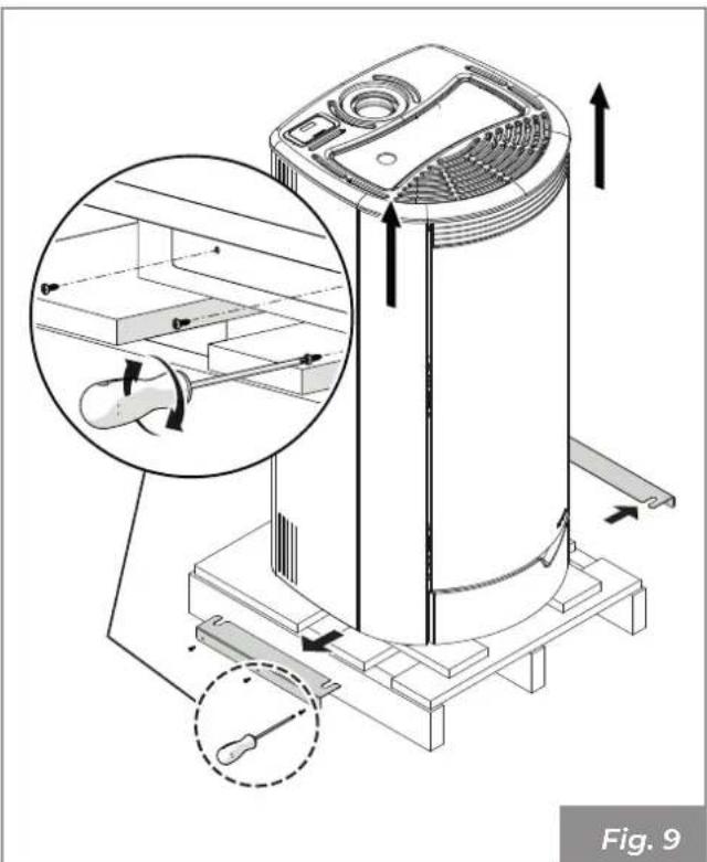 Palazzetti Ecofire Marianne 9 air - - Removal of the transport pallet - 1