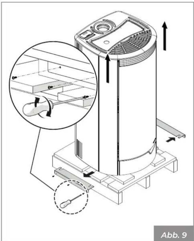 Palazzetti Ecofire Marianne 9 air - - Entfernen der Transportpalette - 1