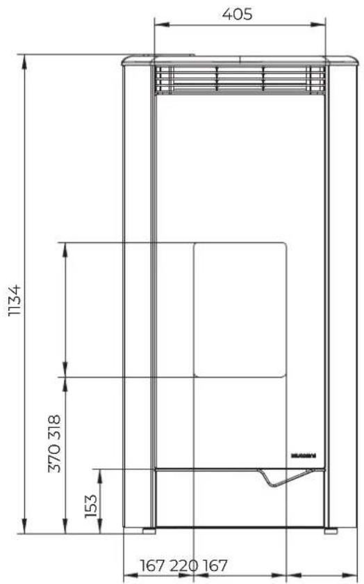 Palazzetti Ecofire Marianne 9 air - Dimensiones - 1