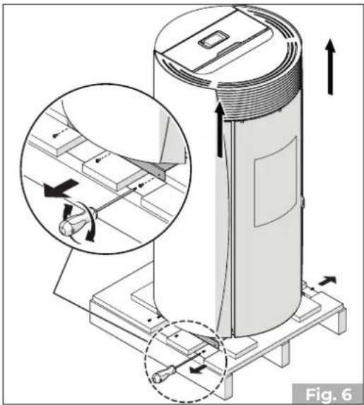 Palazzetti Ecofire Emily 9 Pro2 - - Removal of the transport pallet - 1