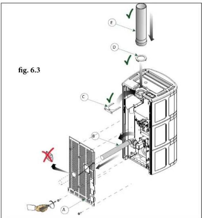 Palazzetti Ecofire Anna US 9 Pro 2 air - SINGLE WALL PIPE AND OUTSIDE AIR CONNECTION - 3