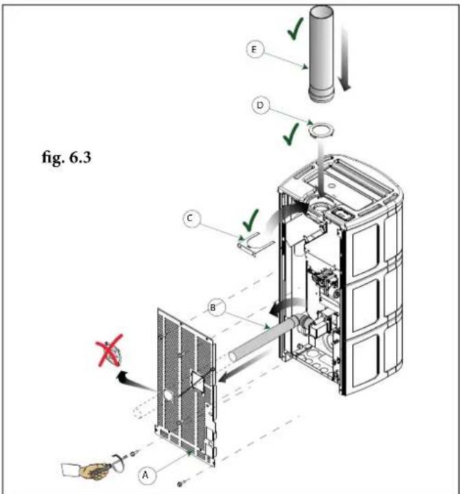 Palazzetti Ecofire Anna US 9 Pro 2 air - CONDUIT SIMPLE PAROI ET ENTRÉE D'AIR CONNECTÉE EN DIRECTE DEHORS - 3