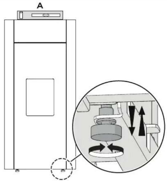 Palazzetti Ecofire Dadò Idro 9N water - Nivellierung des Heizofens - 1