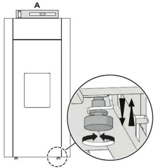 Palazzetti Ecofire Dadò Idro 9N water - Nivelación de la estufa - 1