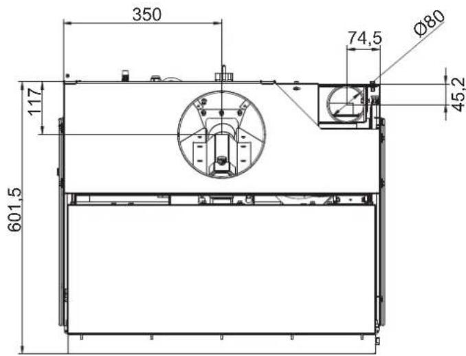 Palazzetti Ecofire for building in A70 air - Abmessungen - 3