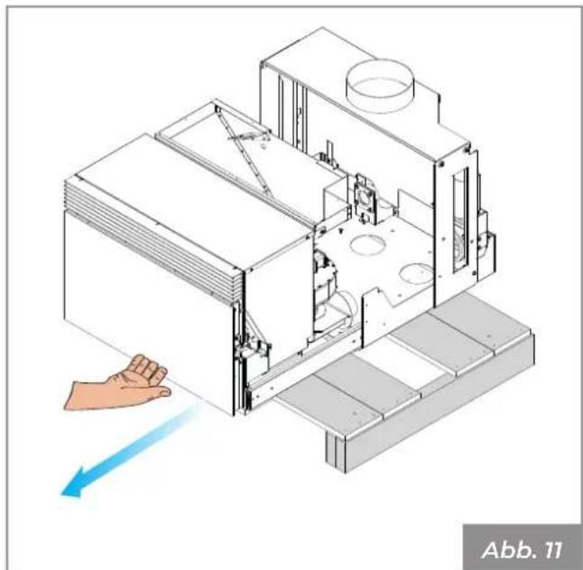 Palazzetti Ecofire for building in A70 air - - Entfern der Transportpalette - 2