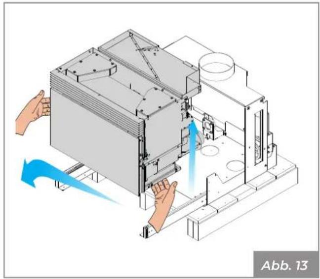 Palazzetti Ecofire for building in A70 air - - Entfern der Transportpalette - 4