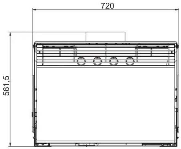 Palazzetti Ecofire for building in A70 air - Abmessungen - 1