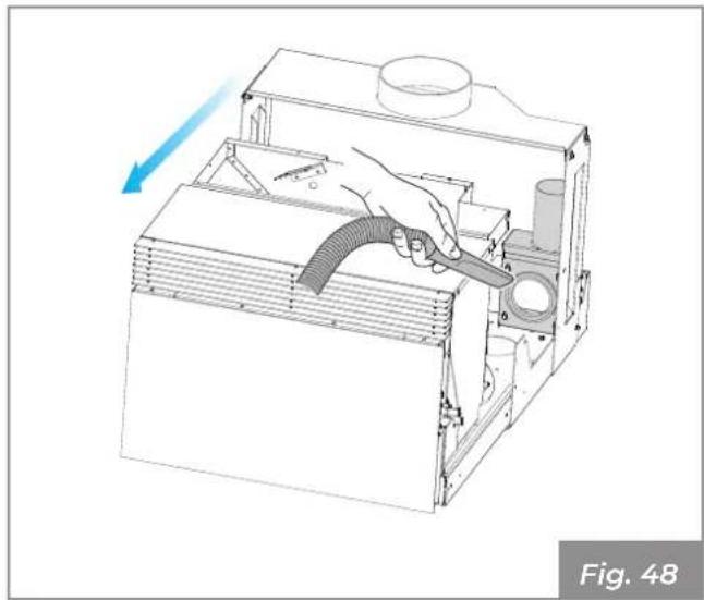 Palazzetti Ecofire for building in A70 air - Cleaning the flue Tee - 2