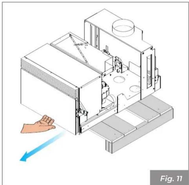 Palazzetti Ecofire for building in A70 air - - Removal of the transport pallet - 2