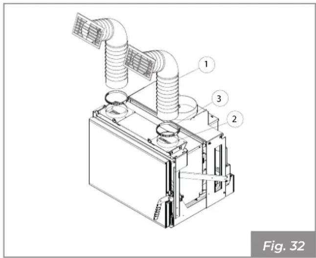 Palazzetti Ecofire for building in A70 air - Raccordo in controcappa per riscaldamento in unico ambiente - 2