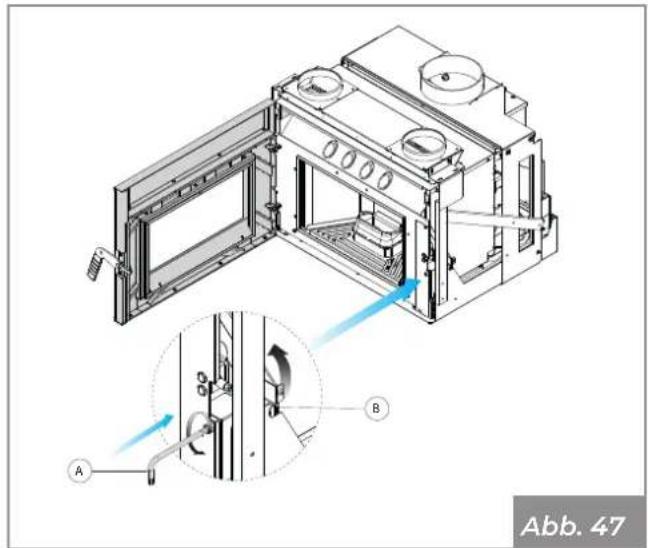 Palazzetti Ecofire for building in A70 air - Reinigung T-Stück des Rauchrohrs - 1