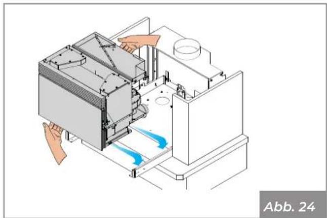 Palazzetti Ecofire for building in A70 air - Positionierung des Generators ohne Sockel - 2