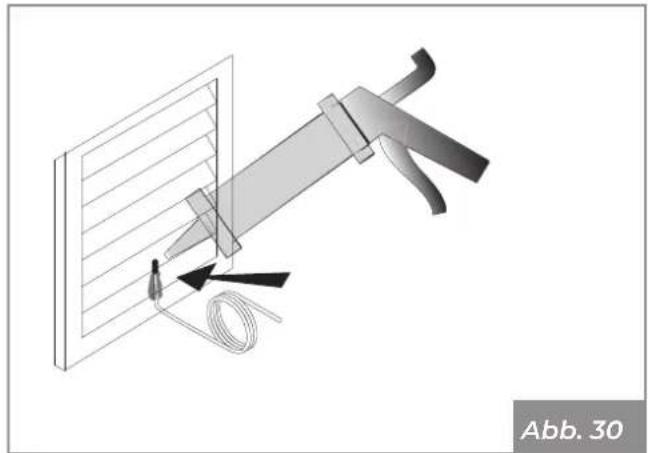 Palazzetti Ecofire for building in A70 air - Einsetzen der Raumsonde - 1