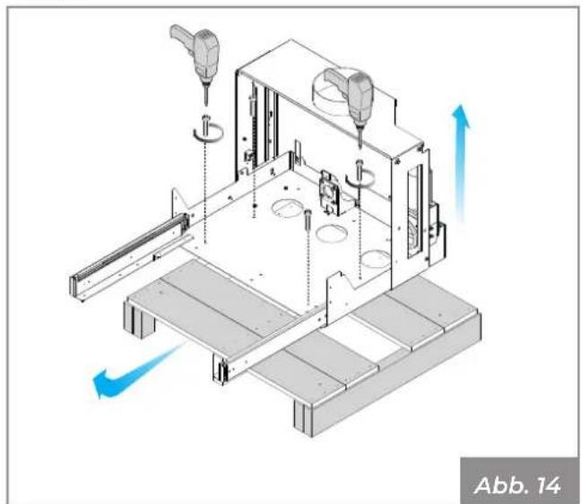 Palazzetti Ecofire for building in A70 air - - Entfern der Transportpalette - 5