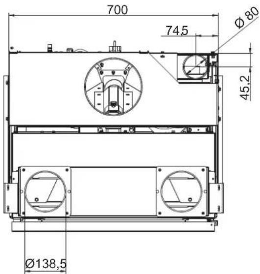 Palazzetti Ecofire for building in A70 air - Dimensioni - 7