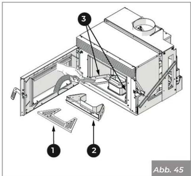 Palazzetti Ecofire for building in A70 air - Innenreinigung des Feueraums - 6