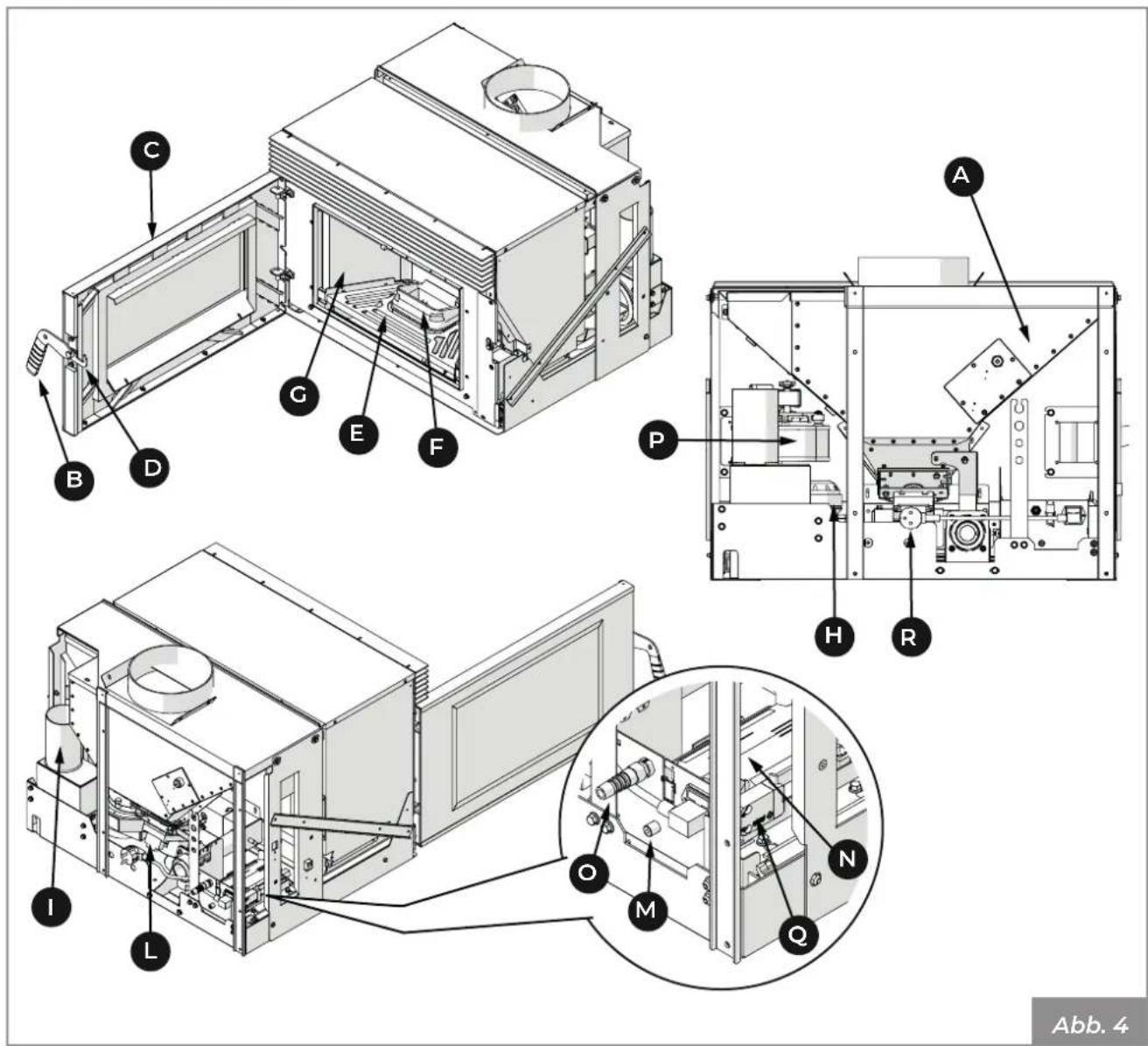 Palazzetti Ecofire for building in A70 air - Lagerung der Pellets - 3