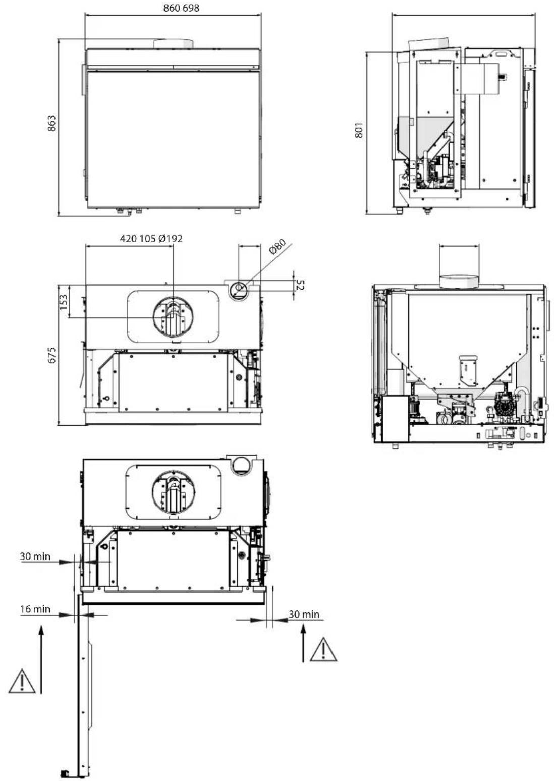 Palazzetti Hydro Pellet - Dimensioni - 1