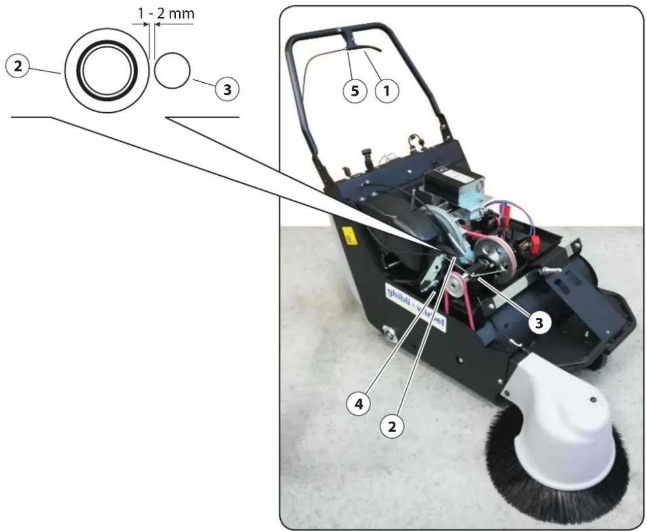 Ghibli & Wirbel HS MT 80 - OPERACIONES A REALIZAR PARA LA PUESTA EN MARCHA DE LA BARREDORA (FIG.4) - 1