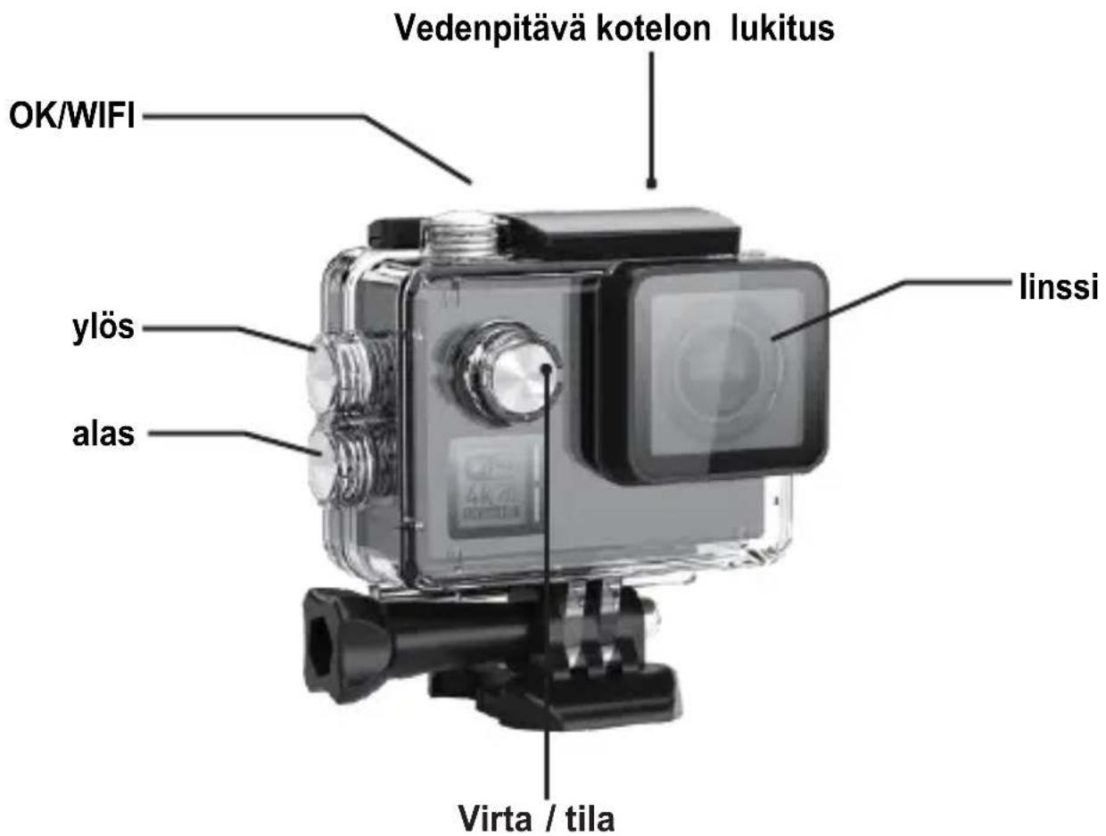 GoXtreme Black Hawk+ - Vedenpitävä kotelon kuvaus - 1