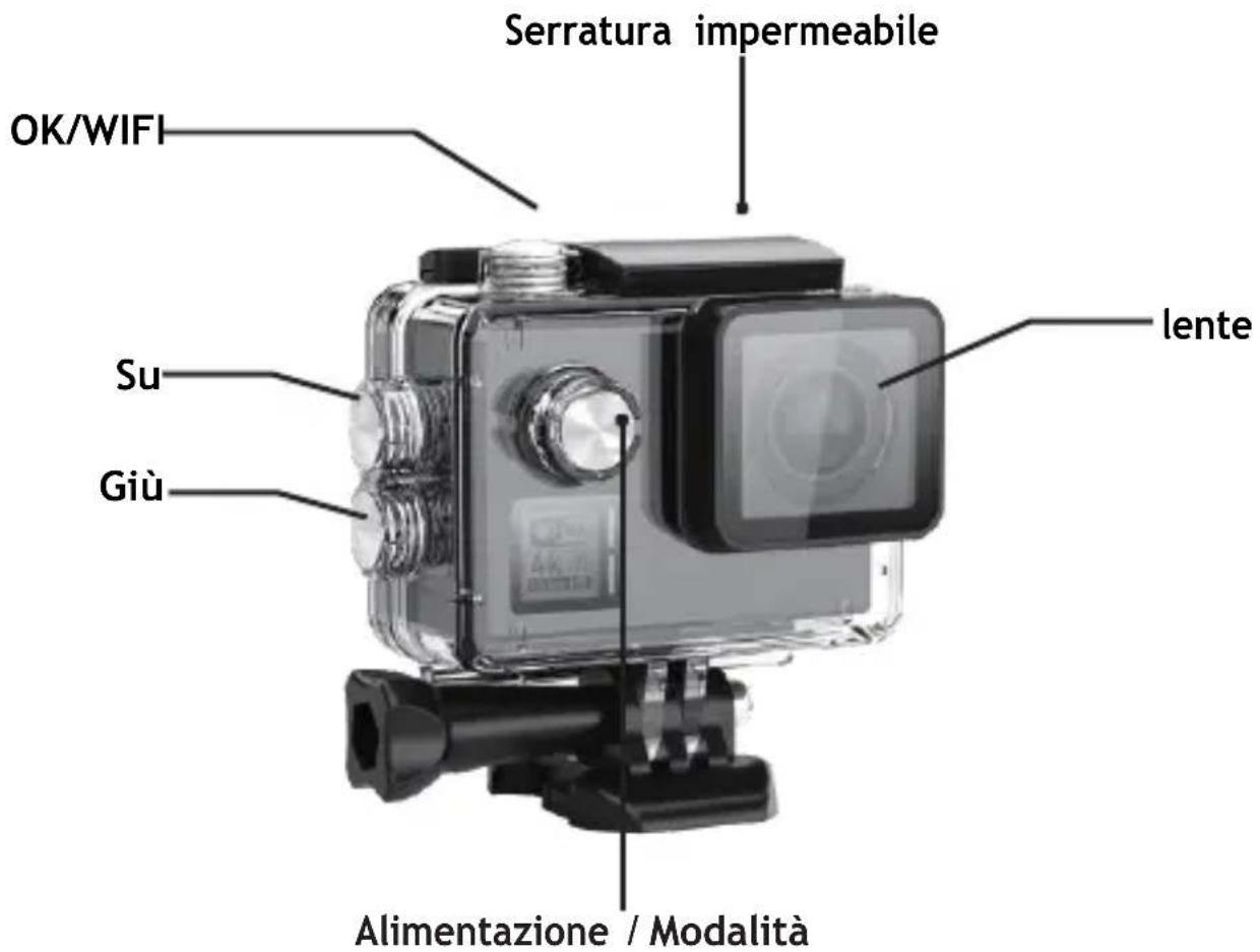 GoXtreme Black Hawk+ - Descrizione del caso impermeabile - 1